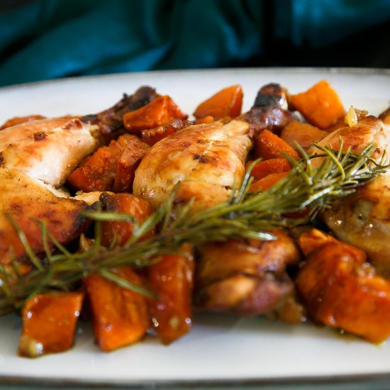 Roasted Sweet Potato with Chicken