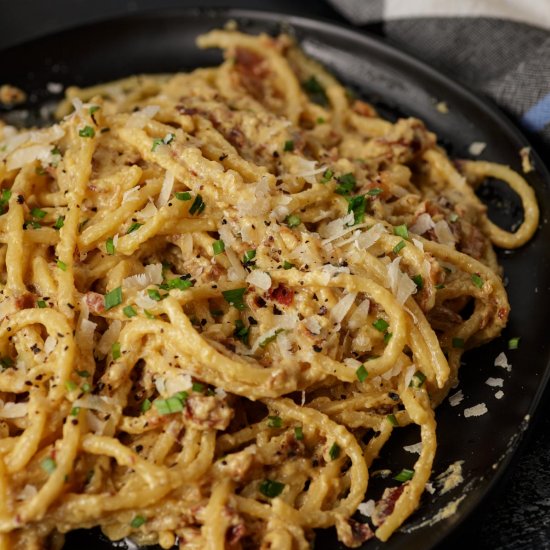 Fettuccine Carbonara with Pancetta