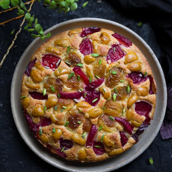 Plum & Apricot Cobbler Cake