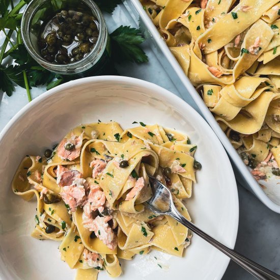 Salmon and Creme Fraiche Pasta