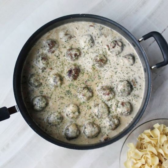 Blended Mushroom Swedish Meatballs