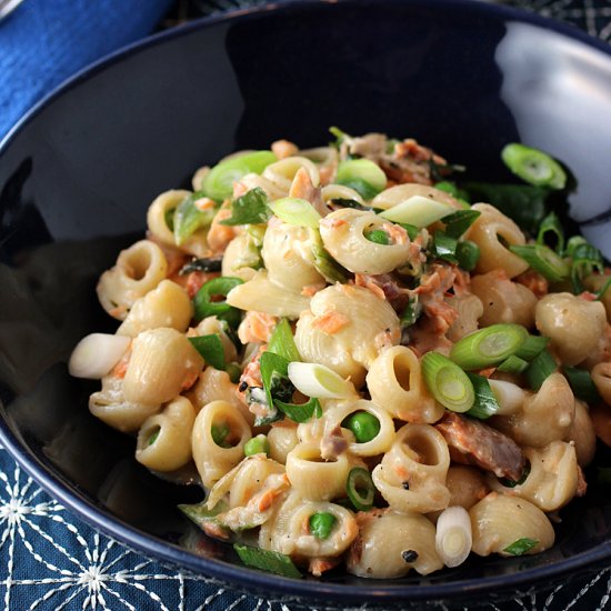 Creme fraiche pasta with scallions