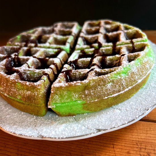 Pandan Waffles {Bánh Kẹp Lá Dứa}