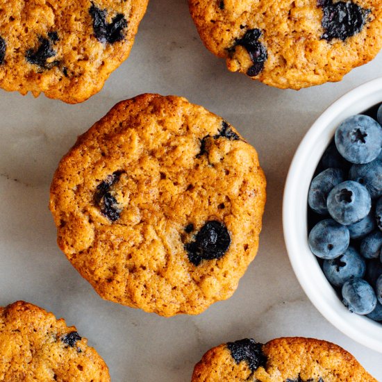 Banana Blueberry Oatmeal Muffins