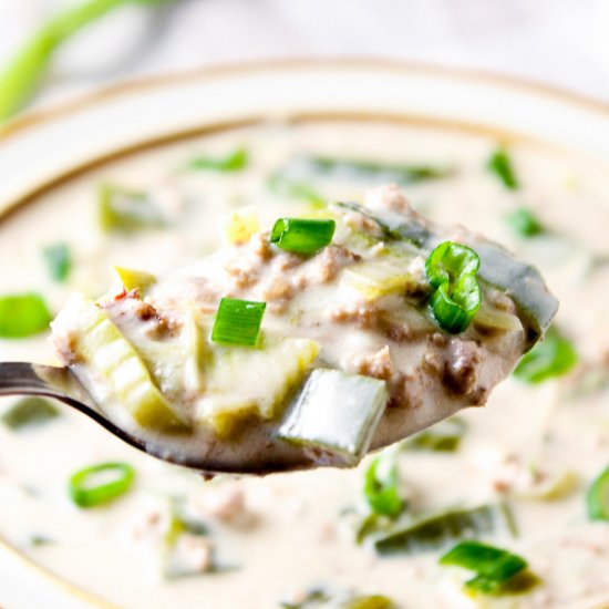 Keto Leek and Cheese Soup