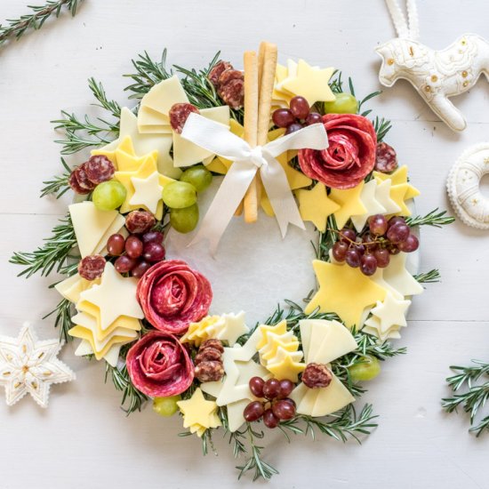 Christmas cheese wreath