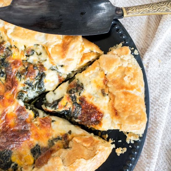 Provolone and spinach galette