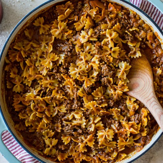 One Pot Beef Taco Pasta