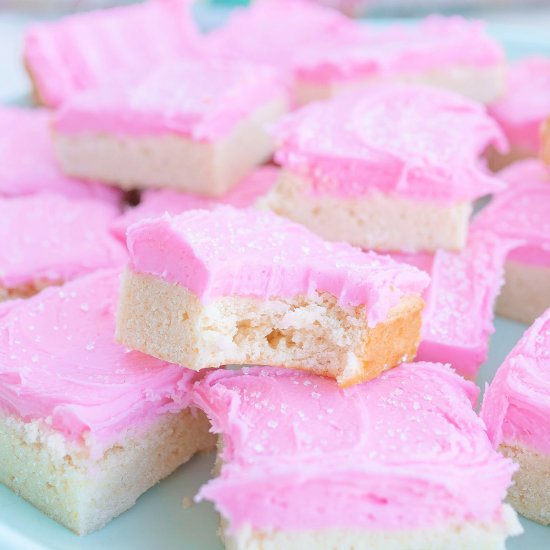 Frosted Almond Sugar Cookie Bars