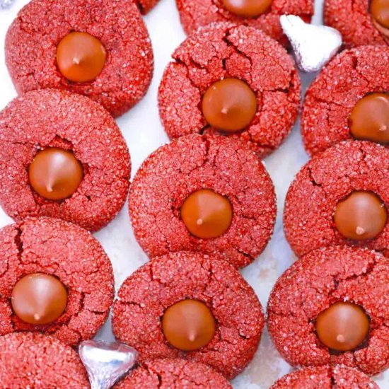 Red Velvet Hershey’s Kiss Cookies