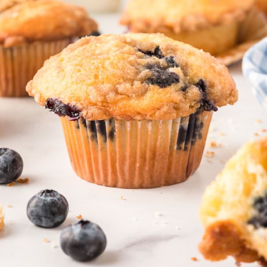 Cake Mix Blueberry Muffins