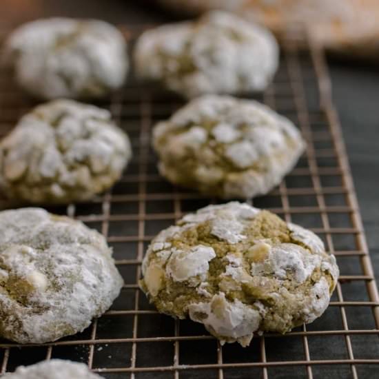 Matcha Tea Crinkle Cookies (GF)