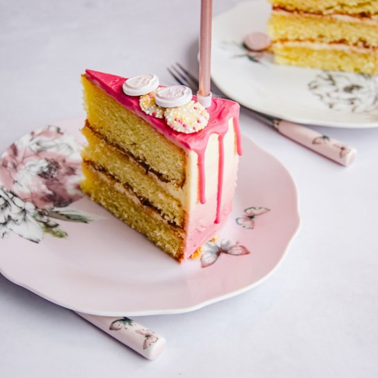 Pink Drip Cake with Buttercream