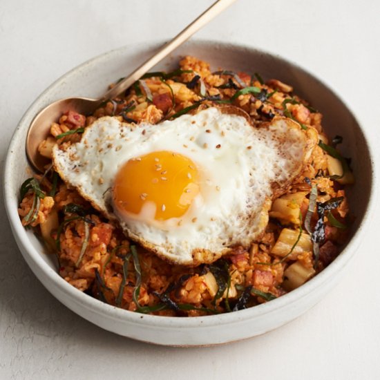 Kimchi Fried Rice with Perilla