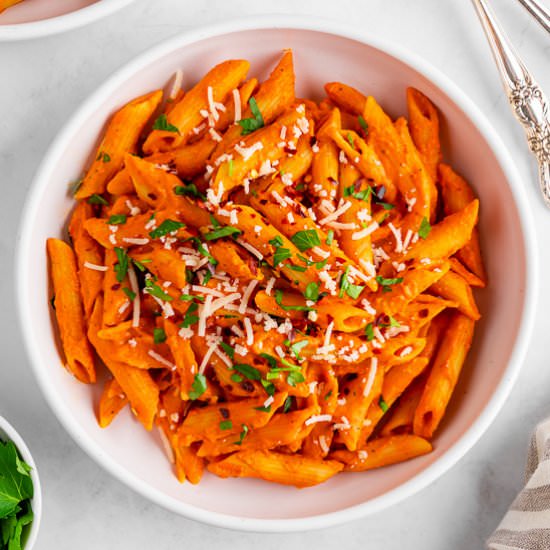 Vegan Roasted Red Pepper Pasta