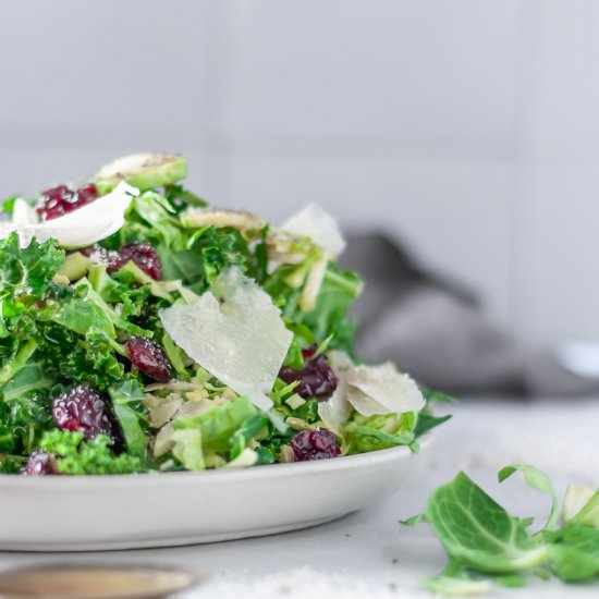 Kale and brussels sprout salad