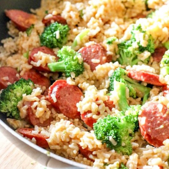 Smoked Sausage & Rice One-Skillet