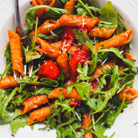 Simple Tomato Penne with Arugula