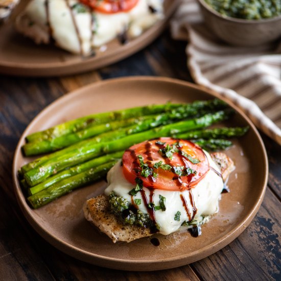 Caprese Chicken with Walnut Pesto