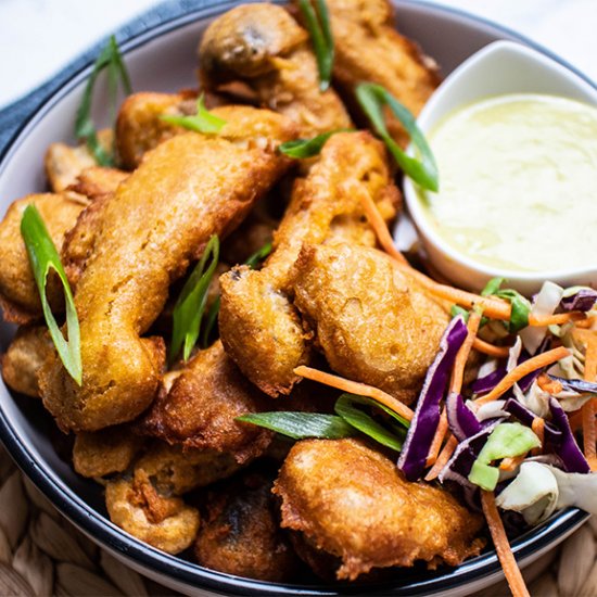 Beer-Battered King Trumpet Mushroom