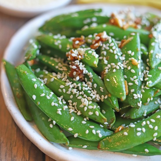 Sugar snap peas stir fry