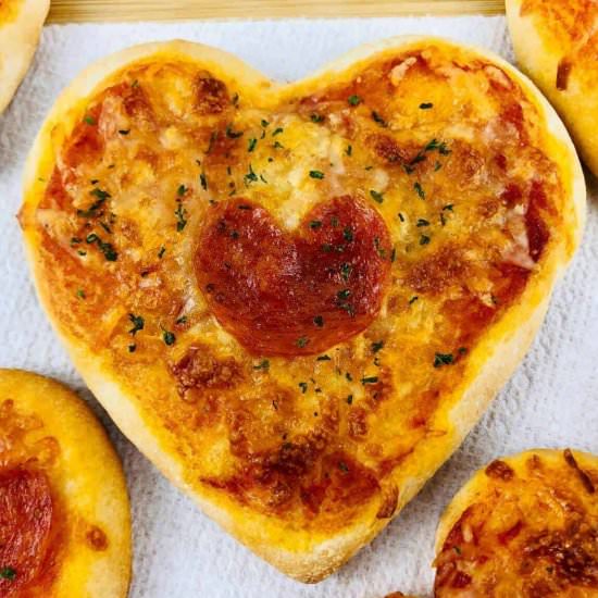 Mini Heart Pizzas