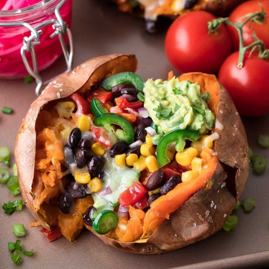 Black Bean Stuffed Sweet Potatoes