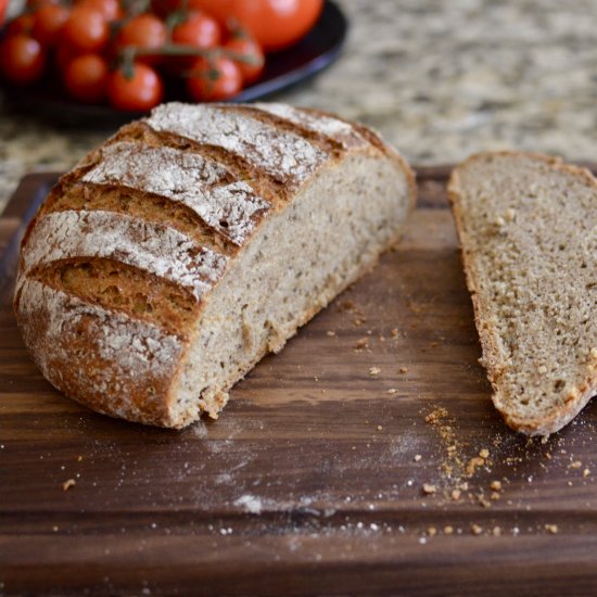 No-Knead Rustic Rye Bread