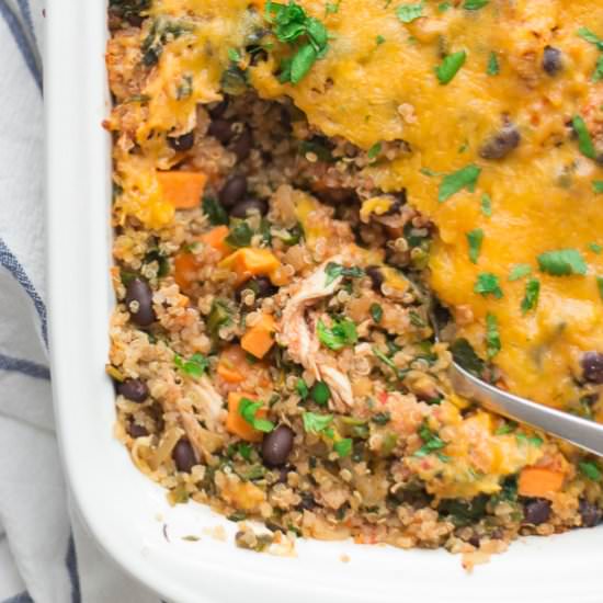 Chicken Quinoa Spinach Casserole