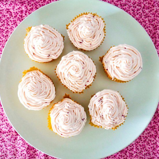 Raspberry Almond Cupcakes