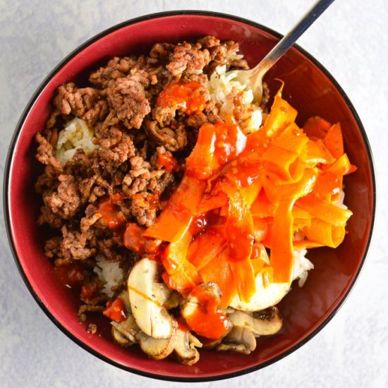 Ground Beef Mushroom Bibimbap