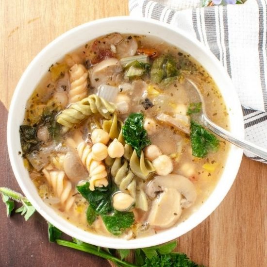 Easy Vegan Chickpea Pasta Soup