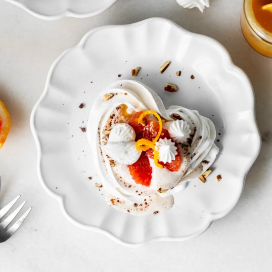 Mini Blood Orange Pavlovas