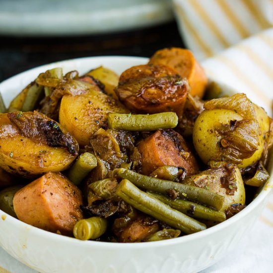 Skillet Sausage Potatoes Green Bean