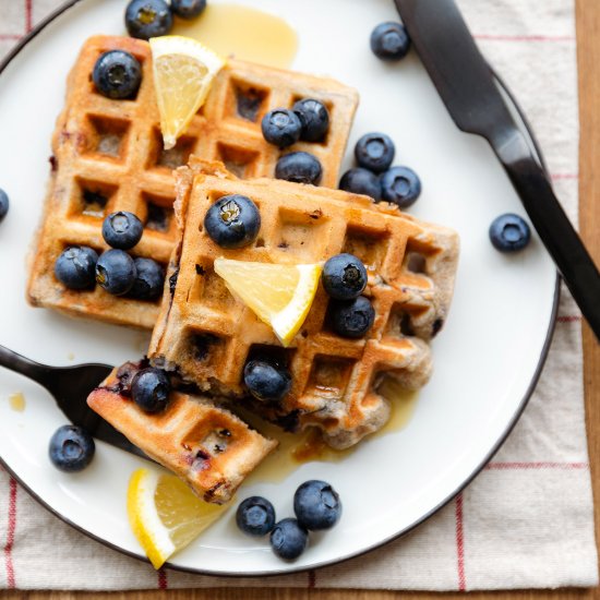 banana blueberry waffles