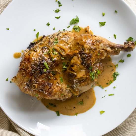 Cornish Game Hen w/Whiskey Sauce