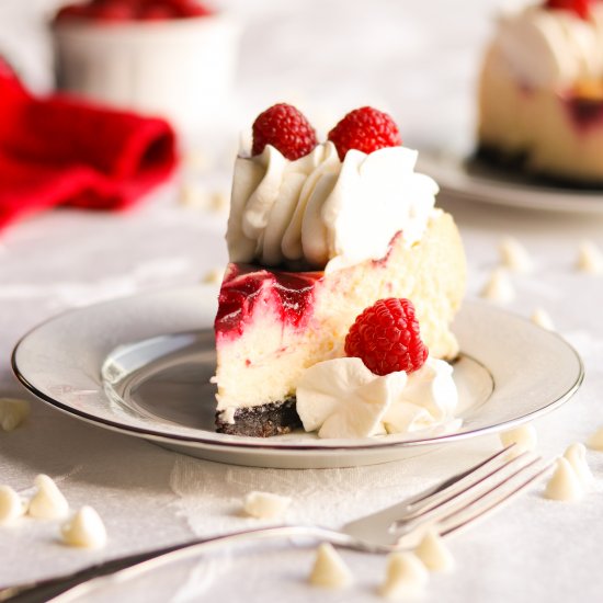 White Chocolate Raspberry Cheesecak