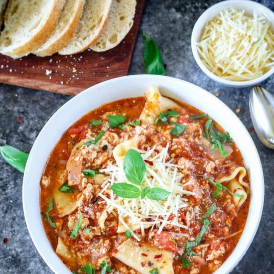 Instant Pot Chicken Lasagna Soup