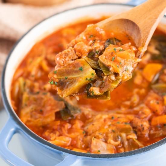 Stuffed Cabbage Sausage Soup