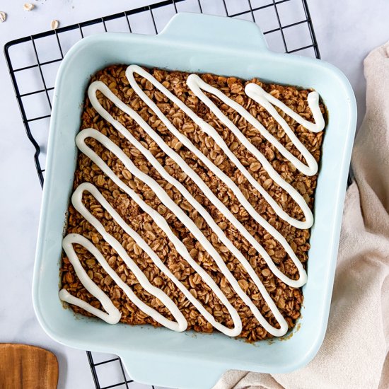 Cinnamon Roll Baked Oatmeal