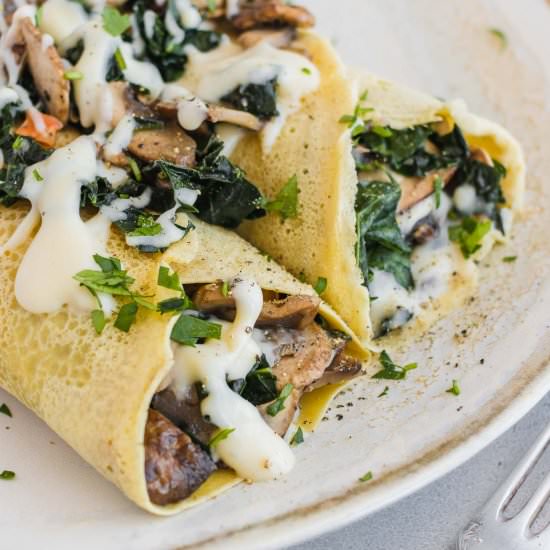 Salty Crepes with Mushroom filling