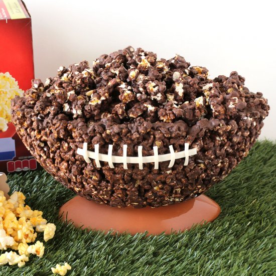 Chocolate Popcorn Football Bowl