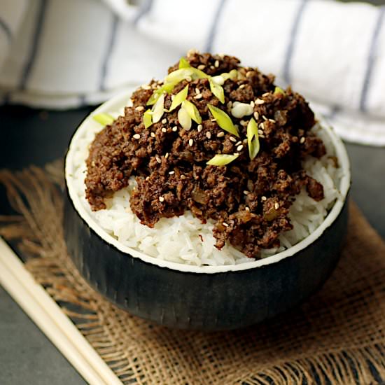 Korean Beef and Mushroom Bowl