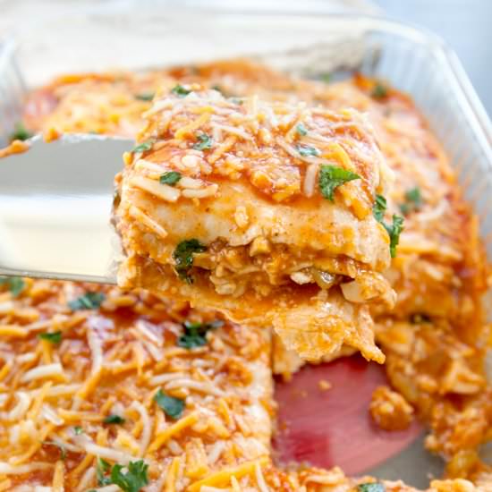 Keto Chicken Enchilada Casserole