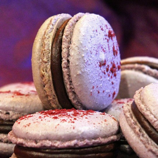 Blackcurrant Dark Chocolate Macaron