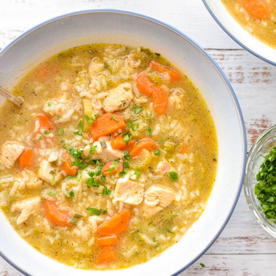 Instant Pot Chicken & Rice Soup