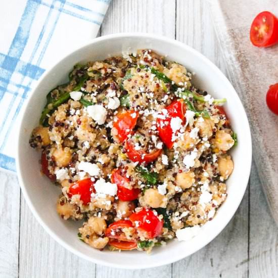 Greek Pesto Quinoa Salad