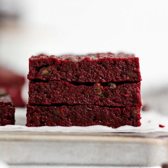 Healthier Red Velvet Brownies