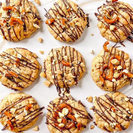 Peanut Butter Pretzel Oatmeal Cookies