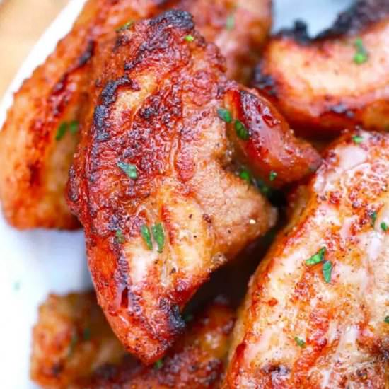 Air Fryer Pork Belly Bites